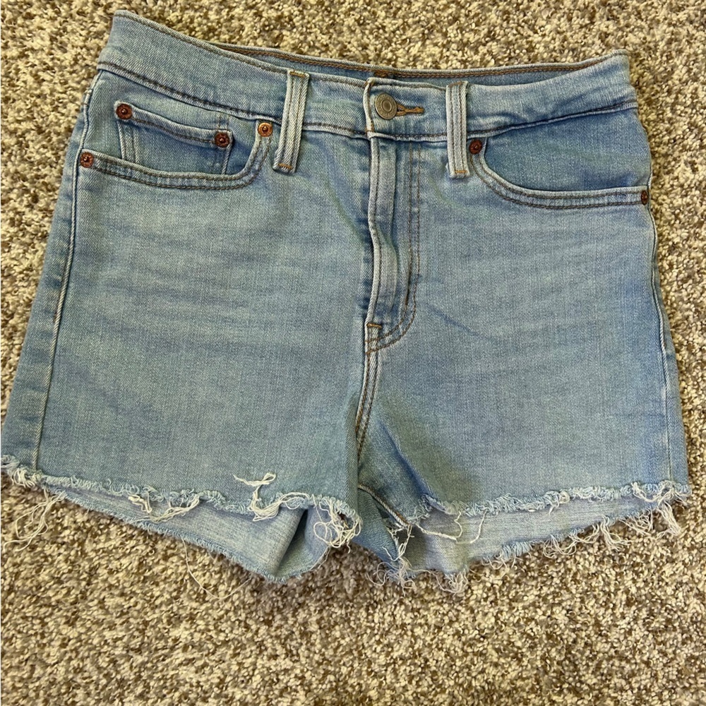 Levi's Light Blue High Rise Jean Shorts Denim Casual Summer Classic 28